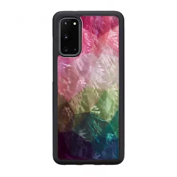 Funda protectora iKins para Samsung Galaxy S20 – estampado de flores acuáticas, negro