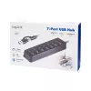 Hub USB 3.2 Gen 1, 7 puertos con interruptor encendido/apagado, negro