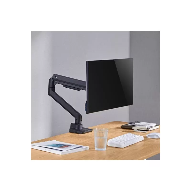 LogiLink BP0168 Brazo de monitor con resorte de gas, 17-49 pulgadas, hasta 20 kg, negro