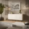Cómoda Cama Meble LUCCA 3D 165x40x80 cm, blanca, cuerpo de aglomerado