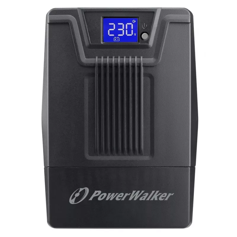 Sistema de alimentación ininterrumpida PowerWalker VI 800 SCL FR — SAI Line‑Interactive 0,8 kVA (480 W), 2 tomas tipo E, USB, RJ-45/RJ-11, batería 12V 9Ah, torre, negro