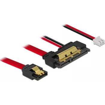 Cable SATA DeLOCK 85240 0,2 m SATA 7 pines SATA 22 pines Negro