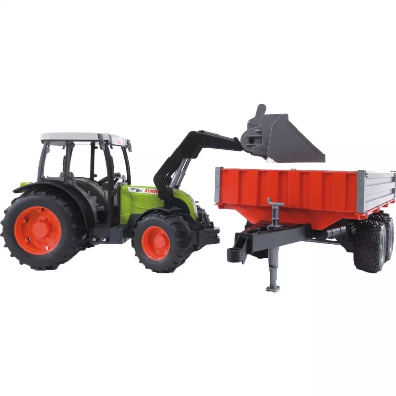 Tractor de juguete Bruder Claas Nectis 267 F con remolque basculante
