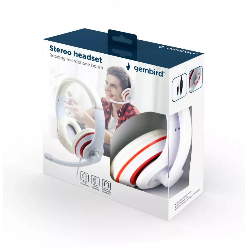 AURICULARES ESTÉREO BLANCOS/MHS-03-WTRD GEMBIRD