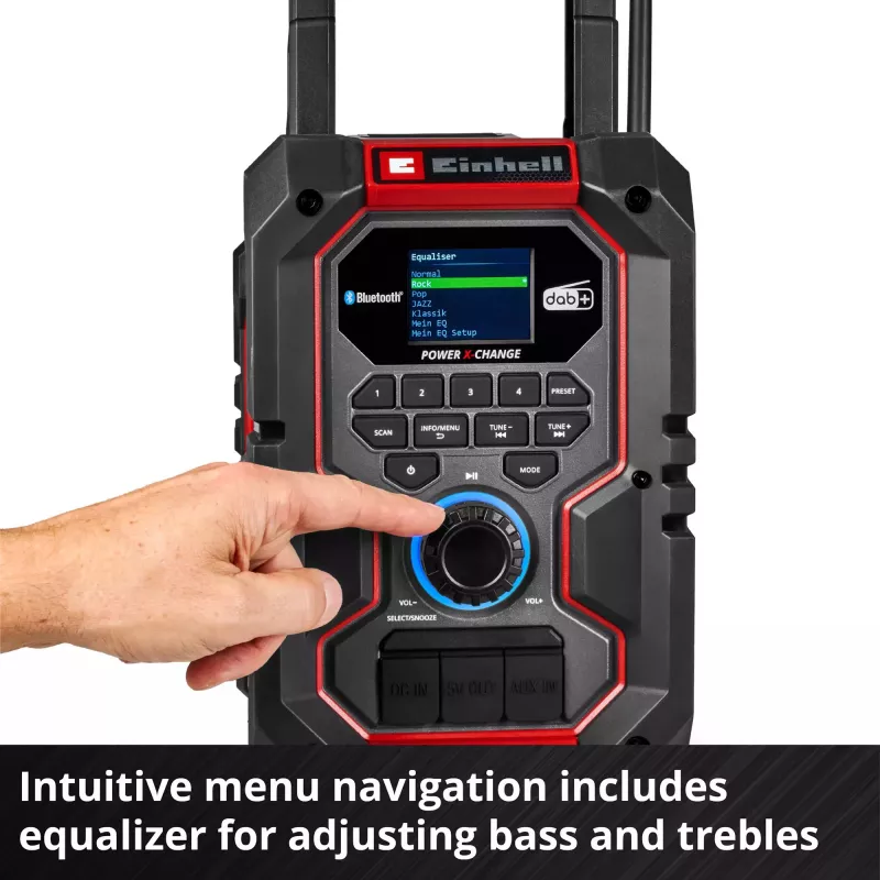 Radio portátil EINHELL TE-CR 18 Li DAB+ FM Bluetooth USB, a batería (compatible con TE-CR 18 Li)