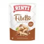 Comida húmeda para perros RINTI Filetto filete de pollo con cordero 100 g sobre, alimento completo para perros adultos, 14 % proteína, 1 % grasa, 82 % humedad