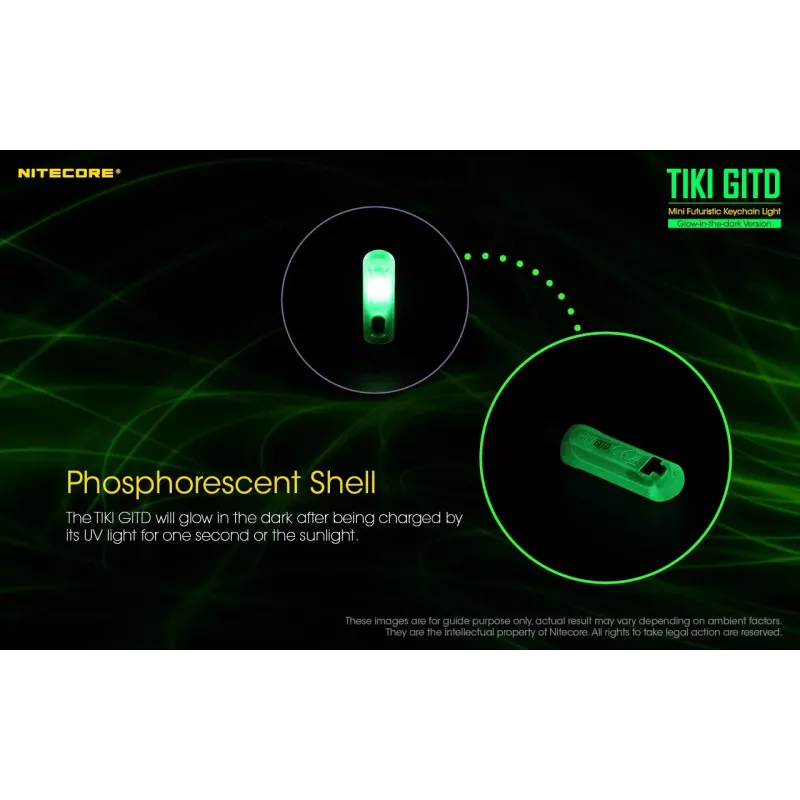 Nitecore TIKI GITD linterna, serie T, 300 lúmenes