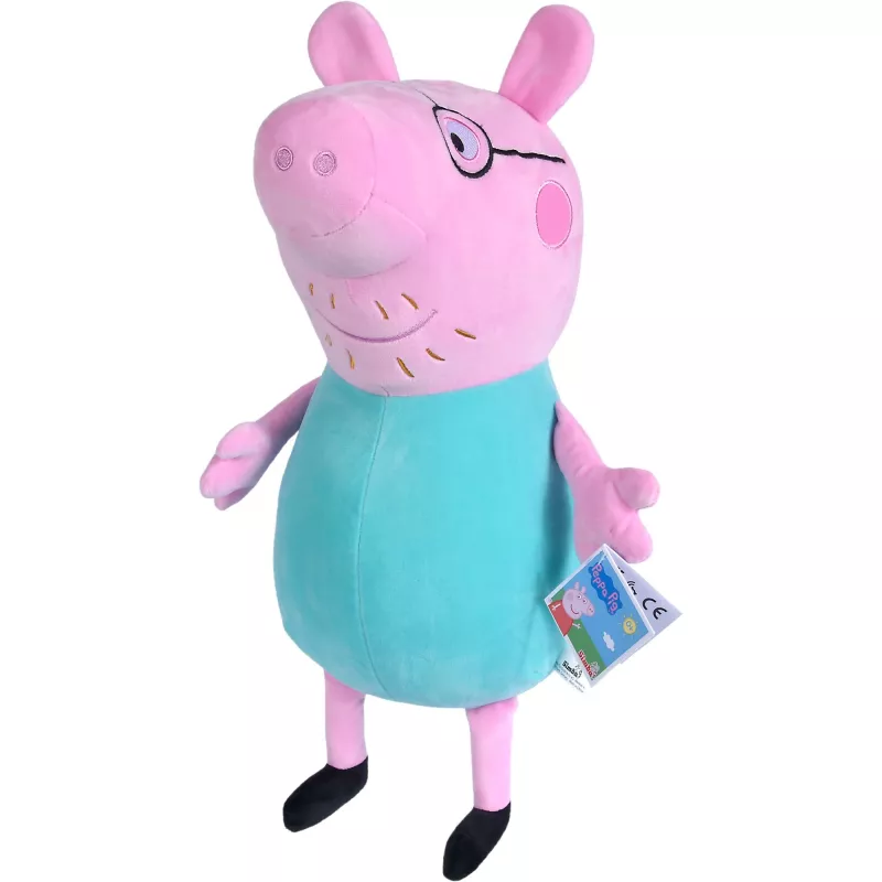 Figura de peluche suave SIMBA Peppa Pig Papa Pig, 37 cm, peluche para abrazar y jugar