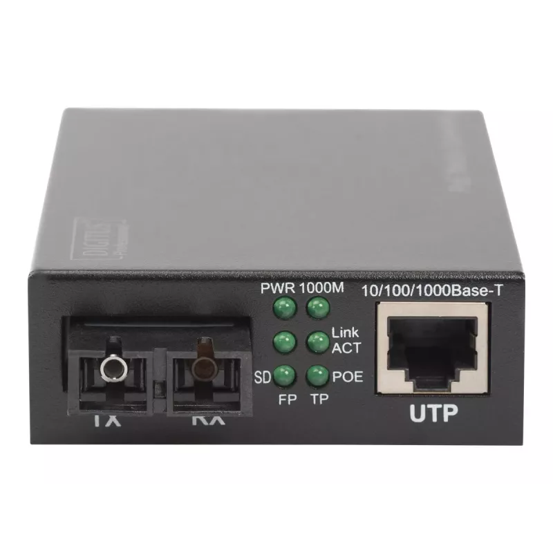 Digitus Convertidor de medios Gigabit PoE, RJ45 / SC, SM, PSE