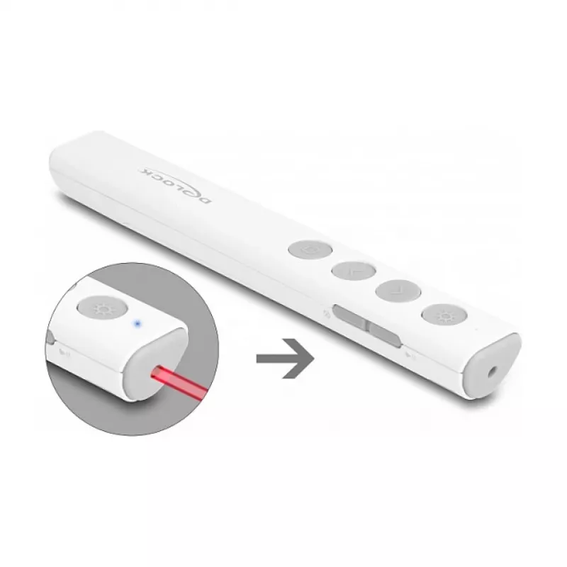 DeLOCK presentador láser USB blanco inalámbrico con receptor USB RF Nano