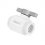Válvula de bola Barrow 10 mm G1/4 TLQFS-V1 w s – 10 mm, conexión G1/4, blanco-plata