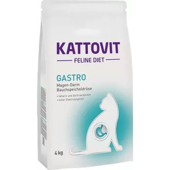 Comida seca para gatos KATTOVIT Gastro Adult Vegetable 4 kg — apoyo digestivo, sabor conejo, 32 % proteína