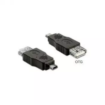 Delock 65399 Adaptador OTG de Mini-USB Type B (macho) a USB Type A (hembra), negro