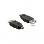 Delock 65399 Adaptador OTG de Mini-USB Type B (macho) a USB Type A (hembra), negro