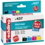 Cartuchos de tinta edding EDD-437 negro, cian, magenta, amarillo compatibles con brother LC-985BK/C/M/