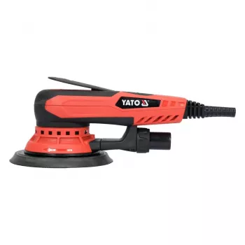 Lijadora excéntrica YATO YT-82206 — 350 W, disco de 150 mm, excentricidad de 5 mm, 4.000–10.000 rpm, cable de 3 m