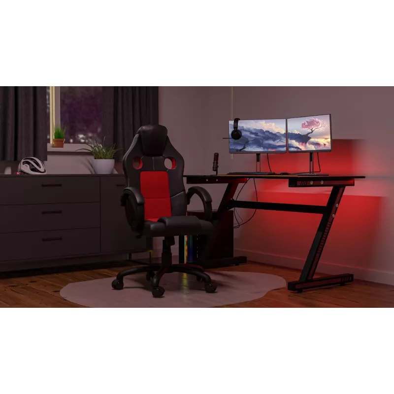 Silla de oficina Topeshop FOTEL ENZO CZER-CZAR con asiento acolchado y respaldo acolchado