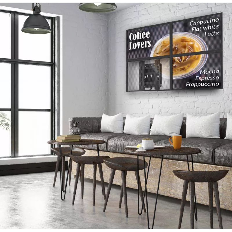 Soporte de pared EDBAK | VWPOP40 Soporte Pop-Out para videowall con cierre rápido | 19-43 pulgadas | Capacidad máxima de carga 25 kg | Negro
