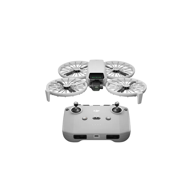 Dron DJI Flip con 4 rotores, cámara de 48 MP, vídeo 3840×2160, batería 3110 mAh, Negro/Blanco