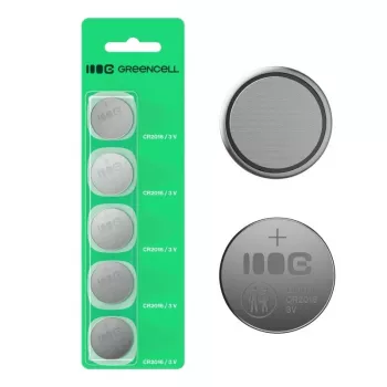 Pila de litio botón Green Cell CR2016 3V – pack de 5