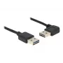 Cable USB DeLOCK 1m USB 2.0 A macho/macho 90° negro