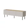 Mueble TV Cama Meble FELLINI 150x40x52 cm, marco color cashmere, tablero de roble aceitado