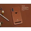 Funda trasera con compartimento para tarjetas VixFox para iPhone XSMAX – marrón caramelo, carcasa trasera con compartimento para tarjetas