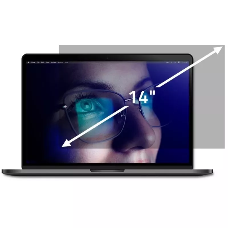 Qoltec 51051 filtro de privacidad RGPD para portátil, 14 pulgadas, 16:9