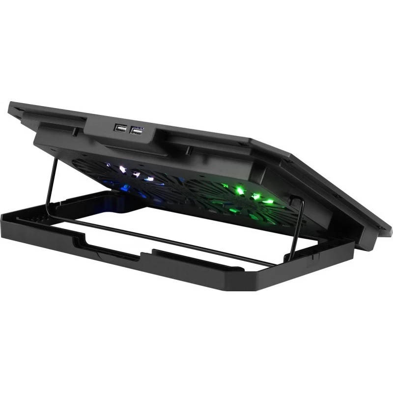 Base refrigeradora para portátil DEFENDER NS-510 con 2 ventiladores, 2 puertos USB e iluminación RGB