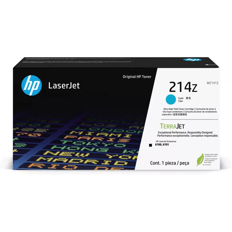 Cartucho de tóner original LaserJet HP 214Z cian de ultra alto rendimiento