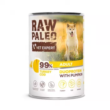 RAW PALEO Duoprotein pavo y bacalao Adult - comida húmeda para perros - 400 g