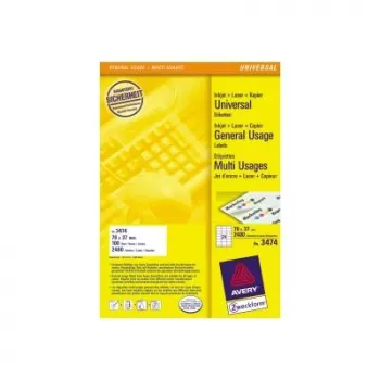 Etiqueta autoadhesiva rectangular Avery 3474 permanente blanca 2400 uds.