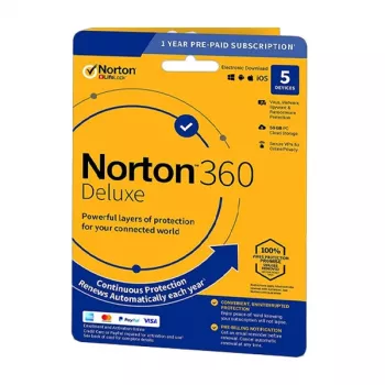 Norton 360 Deluxe | 5 dispositivos | 1 año | 50 GB de almacenamiento en la nube | EU | SIN SUSCRIPCIÓN |