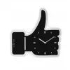 NeXtime Reloj de pared 3072zw Thumbs up, 40,5x41 cm, pared, negro/plateado