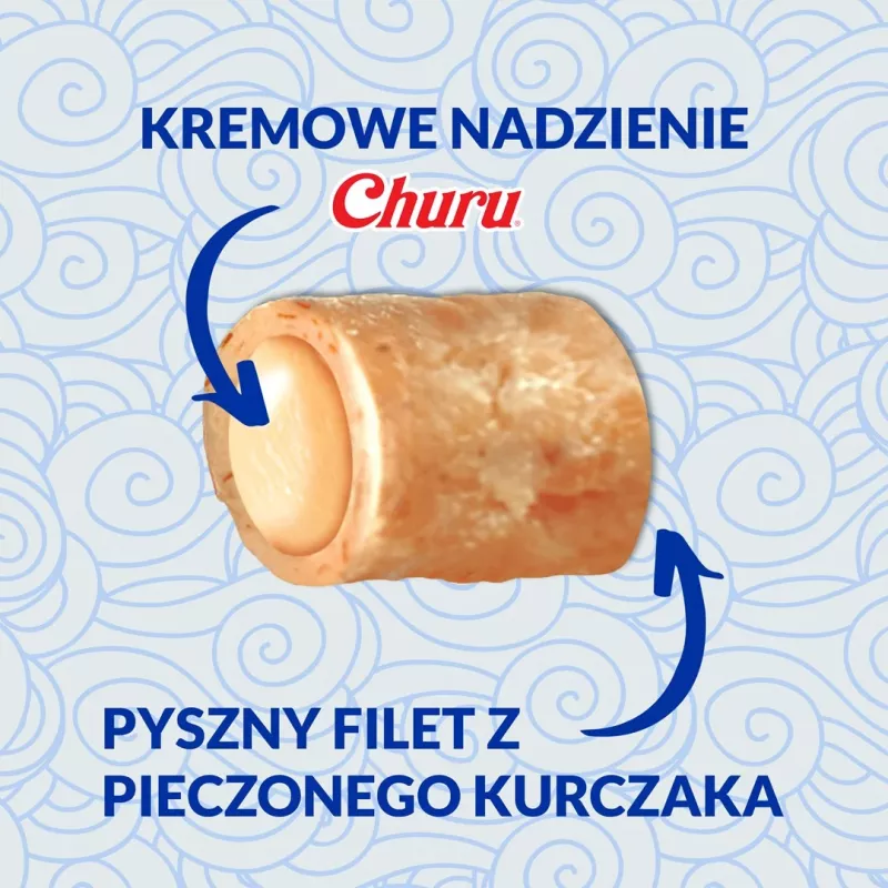 INABA Churu Bites Enrollados con receta de pollo – Snacks para gatos – 3x10 g