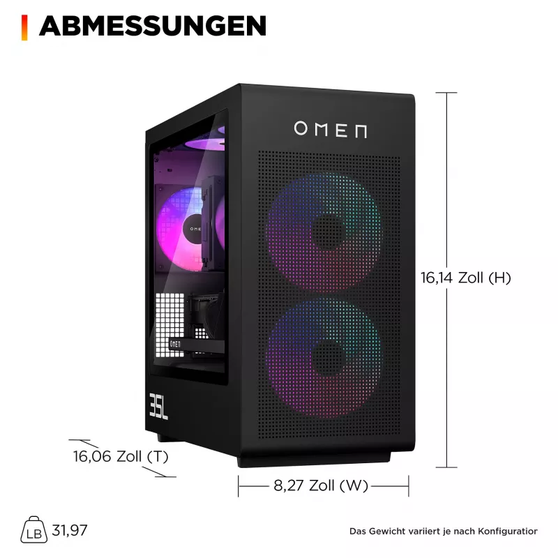 HP OMEN 35L GT16-1072ng AMD Ryzen™ 7 9800X3D PC gaming