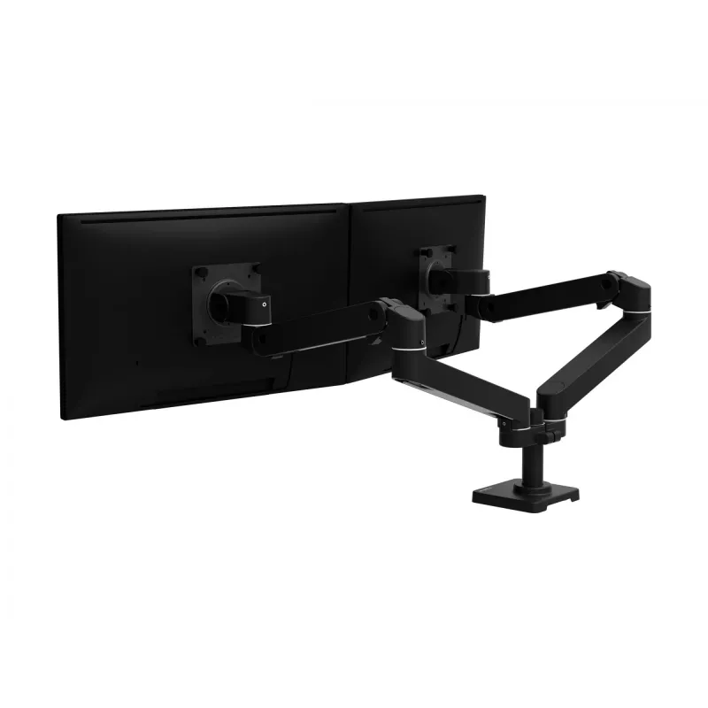 Ergotron LX Pro - Kit de montaje (brazo doble) - modular - para 2 pantallas LCD - en paralelo - aluminio - negro - tamaño de pantalla: hasta 68,6 cm (hasta 27 inch) (45-686-292)