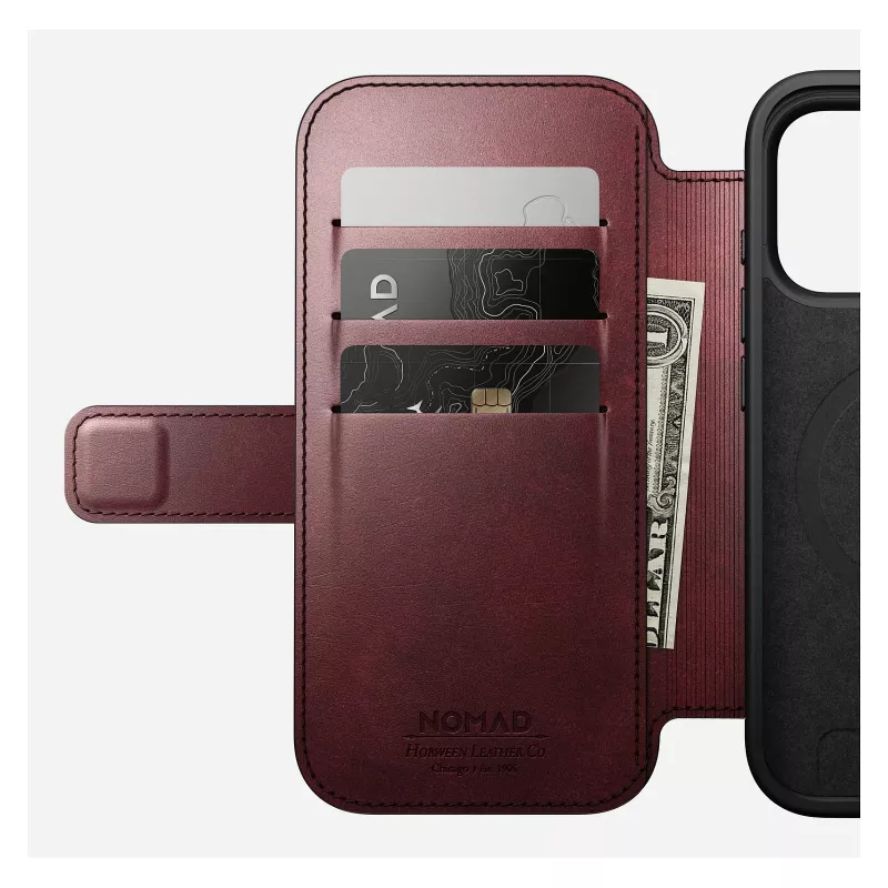 Funda para móvil Nomad Modern Leather Folio para Apple iPhone 17 Pro, 6,3