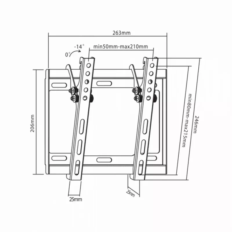 Sbox PLB-3422T soporte inclinable para TV LED de pantalla plana 23-43 35kg