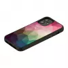 Funda protectora iKins para Apple iPhone 12 mini – diseño de flores acuáticas, negro