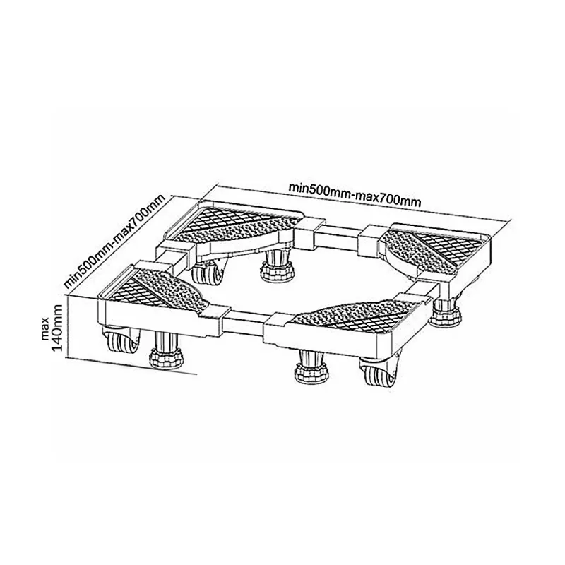 Base móvil MACLEAN MC-855, soporte robusto de ancho ajustable para lavadoras y frigoríficos