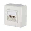 METZ CONNECT BTR E-DAT Módulos 8/8(8) AP - Toma de pared - RJ-45 X 2 - Blanco puro, RAL 9010 (1309120002-E)