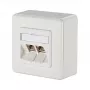 METZ CONNECT BTR E-DAT Módulos 8/8(8) AP - Toma de pared - RJ-45 X 2 - Blanco puro, RAL 9010 (1309120002-E)