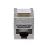 Jack Keystone Cat.6A blindado extraplano, EQUIP 767223, sin herramientas, RJ-45, plano, plata, 8 uds.