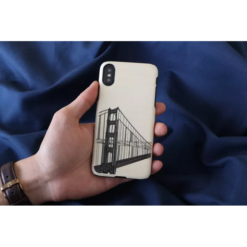 Funda para móvil man and wood para iPhone X/XS, diseño Handbrücken, negra