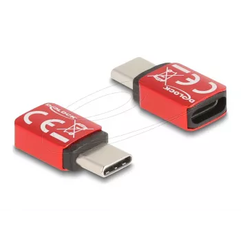Delock 60689 Bloqueador de datos USB-C, conector USB-C a toma USB-C, 240 W, rojo