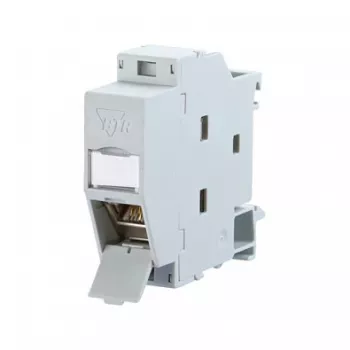 METZ CONNECT REGplus IP20 Módulo E-DAT, Toma CAT 6A para carril DIN TH35, Gris