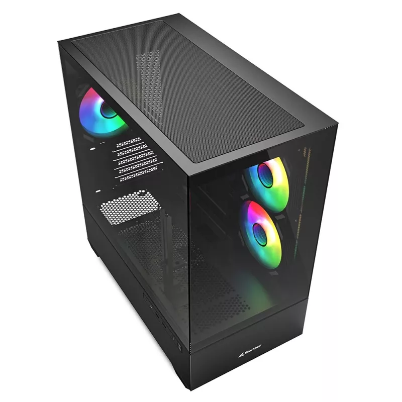 Sharkoon MK6 RGB Micro-ATX caja de PC, negra, cristal templado