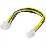 Wentronic Goobay cable de alimentación interno para PC - conector macho de 8 pines > conector hembra P4 de 4 pines (51358)