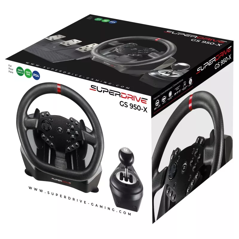 Volante de carreras No name Subsonic Superdrive GS 950-X — compatible con PC, PS4, Xbox One, Xbox Series X/S